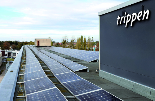 Trippen Logo and Solar Roof 