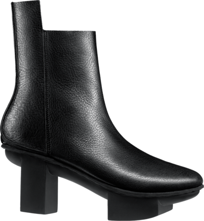 Trippen black leather plateau shoe