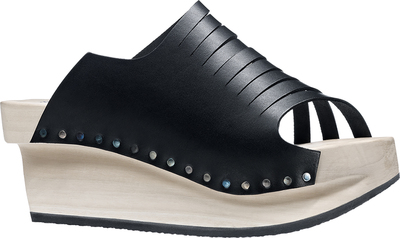 graphical Trippen wooden sandal in black